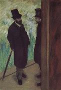 Edgar Degas someone in the corner  of stage oil painting